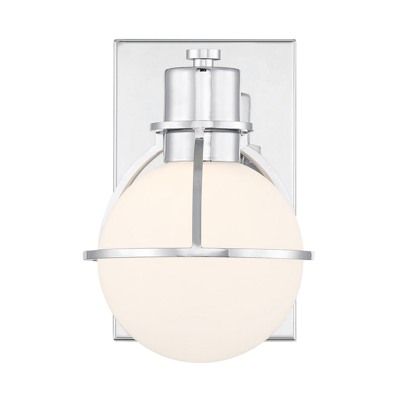 One Light Wall Sconce<br /><span style="color:#4AB0CE;">Entrega: 4-10 dias en USA</span><br /><span style="color:#4AB0CE;font-size:60%;">PREGUNTE POR ENTREGA EN PANAMA</span><br />Collection: Pierce<br />Finish: Chrome