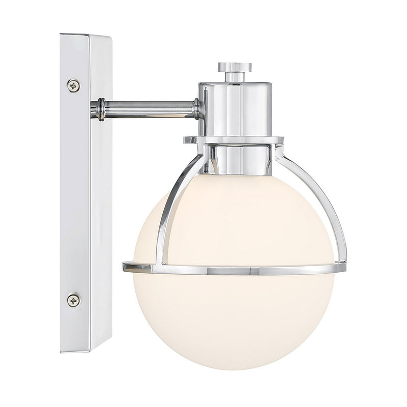 One Light Wall Sconce<br /><span style="color:#4AB0CE;">Entrega: 3-4 semanas en USA</span><br /><span style="color:#4AB0CE;font-size:60%;">PREGUNTE POR ENTREGA EN PANAMA</span><br />Collection: Pierce<br />Finish: Chrome