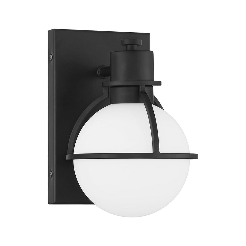 One Light Wall Sconce<br /><span style="color:#4AB0CE;">Entrega: 3-4 semanas en USA</span><br /><span style="color:#4AB0CE;font-size:60%;">PREGUNTE POR ENTREGA EN PANAMA</span><br />Collection: Pierce<br />Finish: Matte Black