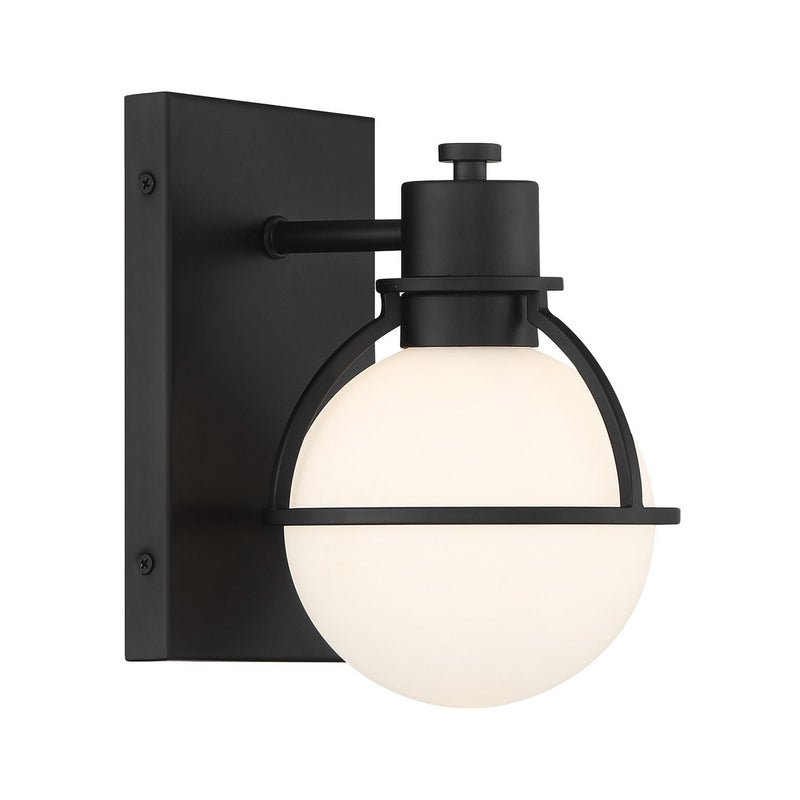 One Light Wall Sconce<br /><span style="color:#4AB0CE;">Entrega: 3-4 semanas en USA</span><br /><span style="color:#4AB0CE;font-size:60%;">PREGUNTE POR ENTREGA EN PANAMA</span><br />Collection: Pierce<br />Finish: Matte Black