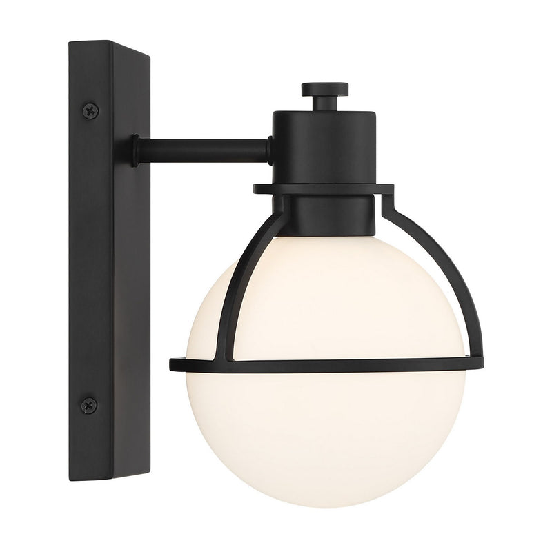 One Light Wall Sconce<br /><span style="color:#4AB0CE;">Entrega: 3-4 semanas en USA</span><br /><span style="color:#4AB0CE;font-size:60%;">PREGUNTE POR ENTREGA EN PANAMA</span><br />Collection: Pierce<br />Finish: Matte Black