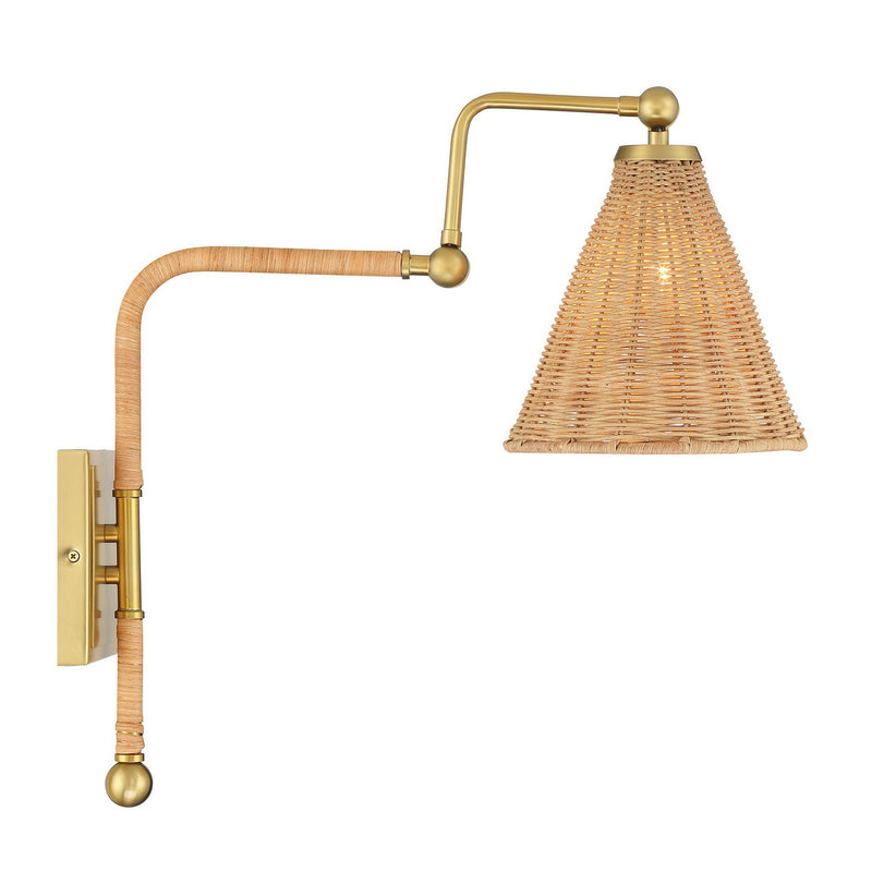 One Light Wall Sconce<br /><span style="color:#4AB0CE;">Entrega: 4-10 dias en USA</span><br /><span style="color:#4AB0CE;font-size:60%;">PREGUNTE POR ENTREGA EN PANAMA</span><br />Collection: Linell<br />Finish: Warm Brass