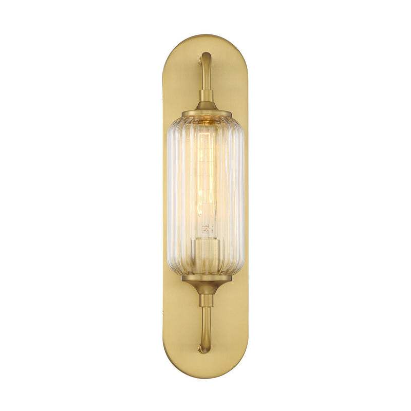 One Light Wall Sconce<br /><span style="color:#4AB0CE;">Entrega: 3-4 semanas en USA</span><br /><span style="color:#4AB0CE;font-size:60%;">PREGUNTE POR ENTREGA EN PANAMA</span><br />Collection: Holton<br />Finish: Warm Brass