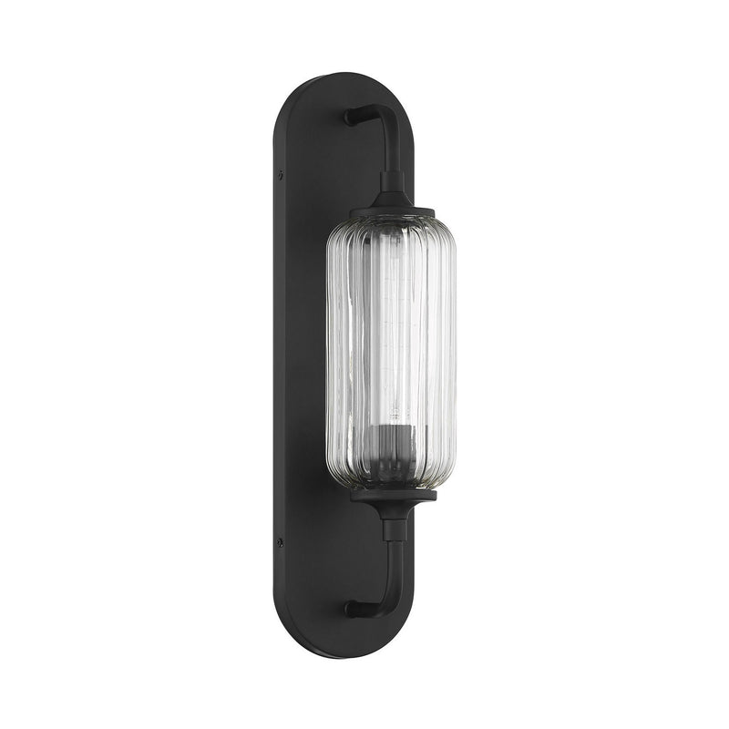 One Light Wall Sconce<br /><span style="color:#4AB0CE;">Entrega: 3-4 semanas en USA</span><br /><span style="color:#4AB0CE;font-size:60%;">PREGUNTE POR ENTREGA EN PANAMA</span><br />Collection: Holton<br />Finish: Matte Black
