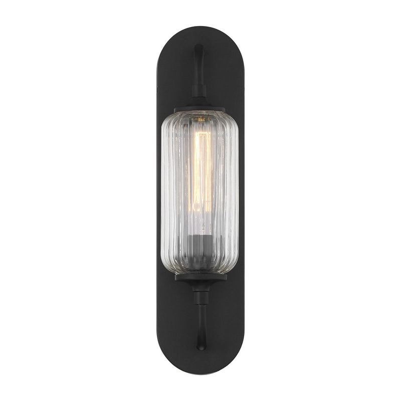 One Light Wall Sconce<br /><span style="color:#4AB0CE;">Entrega: 3-4 semanas en USA</span><br /><span style="color:#4AB0CE;font-size:60%;">PREGUNTE POR ENTREGA EN PANAMA</span><br />Collection: Holton<br />Finish: Matte Black
