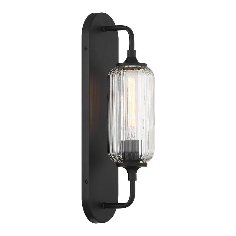 One Light Wall Sconce<br /><span style="color:#4AB0CE;">Entrega: 3-4 semanas en USA</span><br /><span style="color:#4AB0CE;font-size:60%;">PREGUNTE POR ENTREGA EN PANAMA</span><br />Collection: Holton<br />Finish: Matte Black