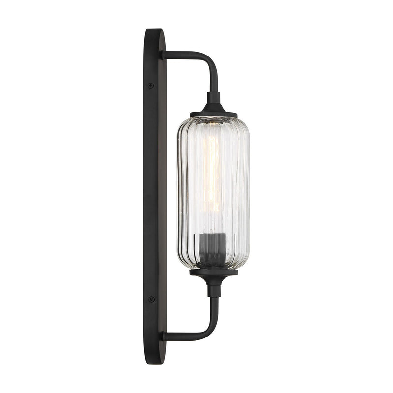 One Light Wall Sconce<br /><span style="color:#4AB0CE;">Entrega: 3-4 semanas en USA</span><br /><span style="color:#4AB0CE;font-size:60%;">PREGUNTE POR ENTREGA EN PANAMA</span><br />Collection: Holton<br />Finish: Matte Black
