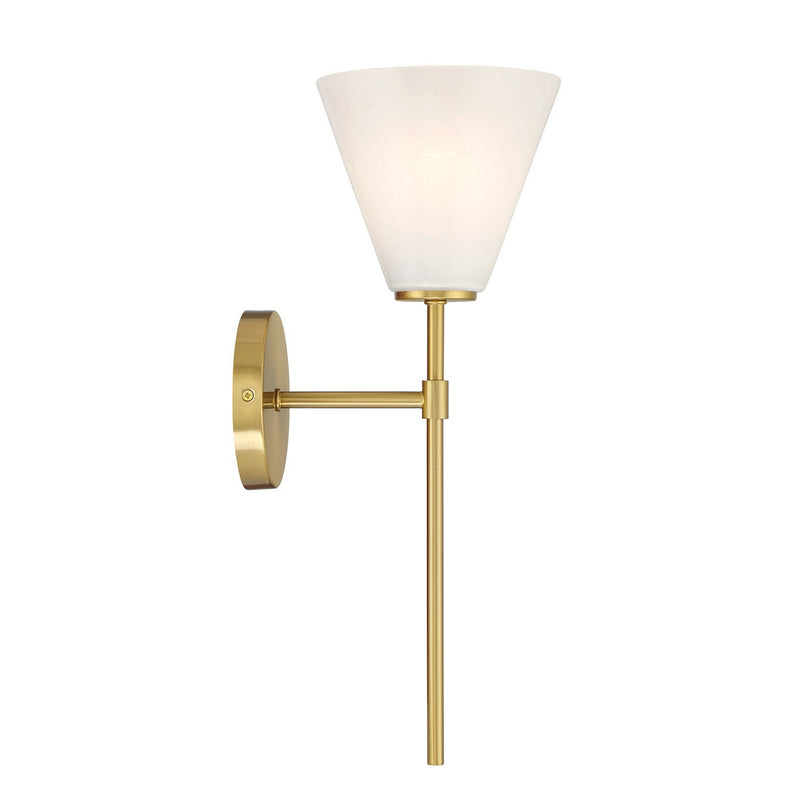 One Light Wall Sconce<br /><span style="color:#4AB0CE;">Entrega: 4-10 dias en USA</span><br /><span style="color:#4AB0CE;font-size:60%;">PREGUNTE POR ENTREGA EN PANAMA</span><br />Collection: Blair<br />Finish: Warm Brass