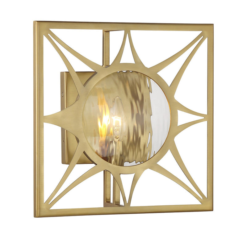 One Light Wall Sconce<br /><span style="color:#4AB0CE;">Entrega: 4-10 dias en USA</span><br /><span style="color:#4AB0CE;font-size:60%;">PREGUNTE POR ENTREGA EN PANAMA</span><br />Collection: Balfour<br />Finish: Warm Brass