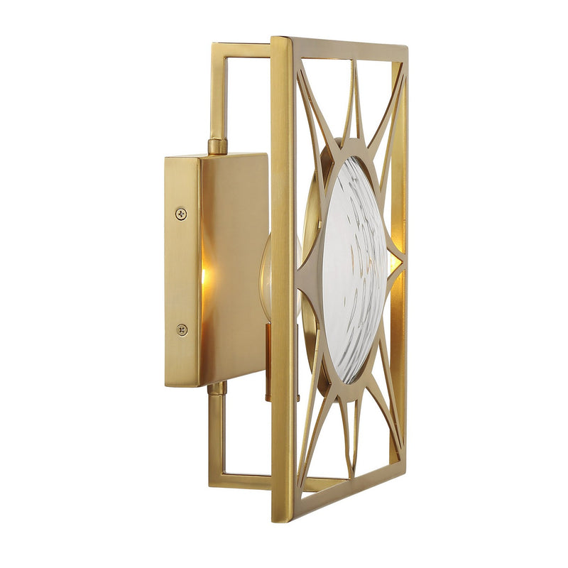 One Light Wall Sconce<br /><span style="color:#4AB0CE;">Entrega: 4-10 dias en USA</span><br /><span style="color:#4AB0CE;font-size:60%;">PREGUNTE POR ENTREGA EN PANAMA</span><br />Collection: Balfour<br />Finish: Warm Brass