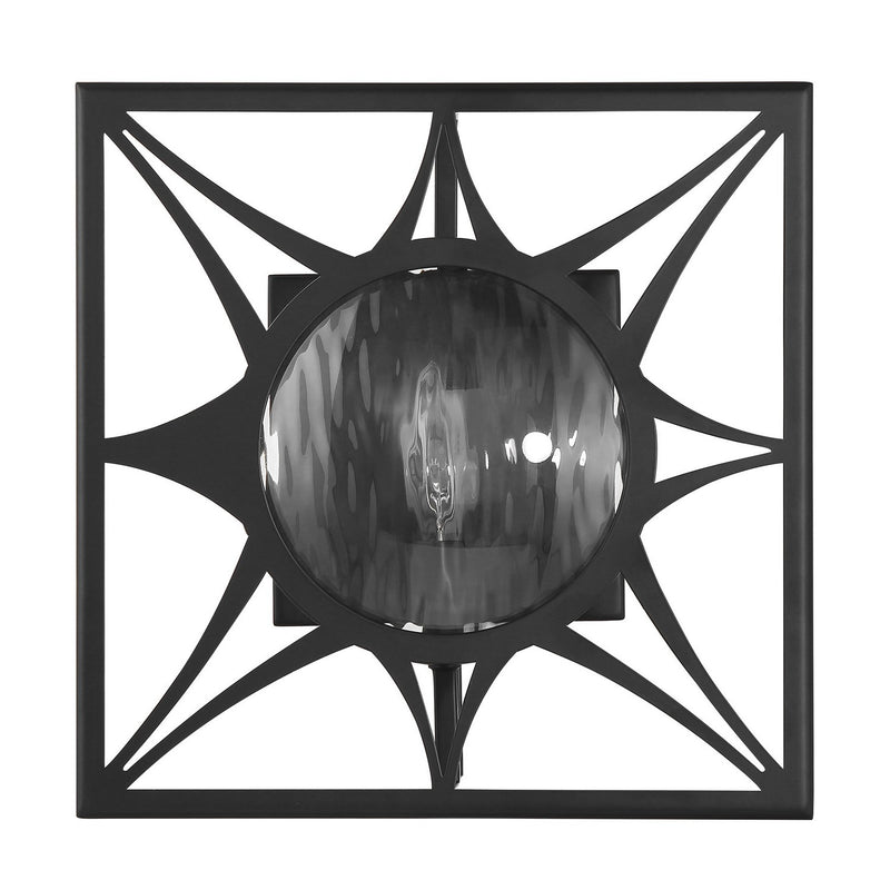 One Light Wall Sconce<br /><span style="color:#4AB0CE;">Entrega: 4-10 dias en USA</span><br /><span style="color:#4AB0CE;font-size:60%;">PREGUNTE POR ENTREGA EN PANAMA</span><br />Collection: Balfour<br />Finish: Matte Black