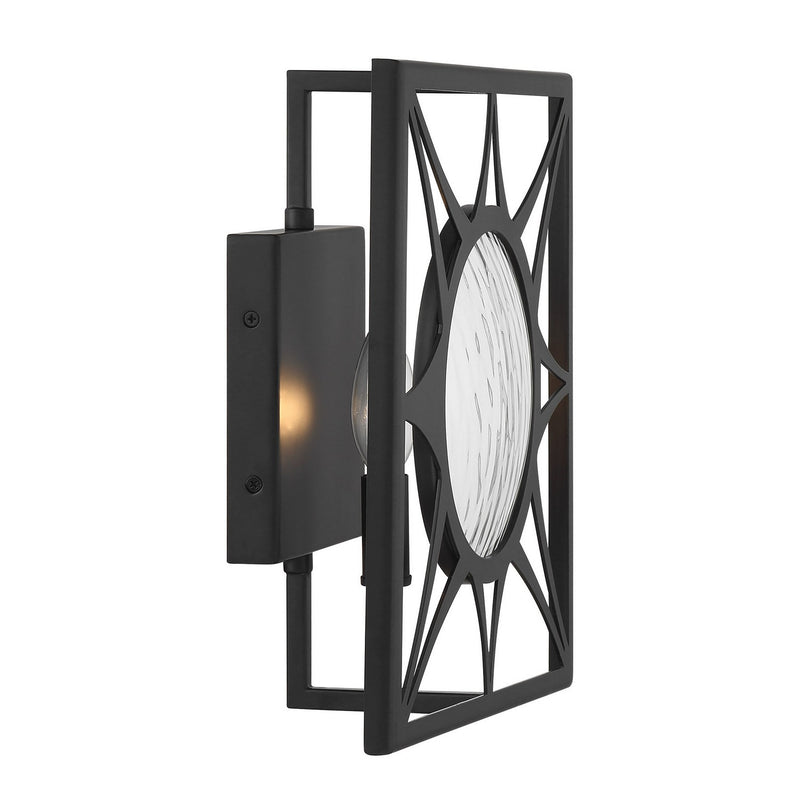 One Light Wall Sconce<br /><span style="color:#4AB0CE;">Entrega: 4-10 dias en USA</span><br /><span style="color:#4AB0CE;font-size:60%;">PREGUNTE POR ENTREGA EN PANAMA</span><br />Collection: Balfour<br />Finish: Matte Black