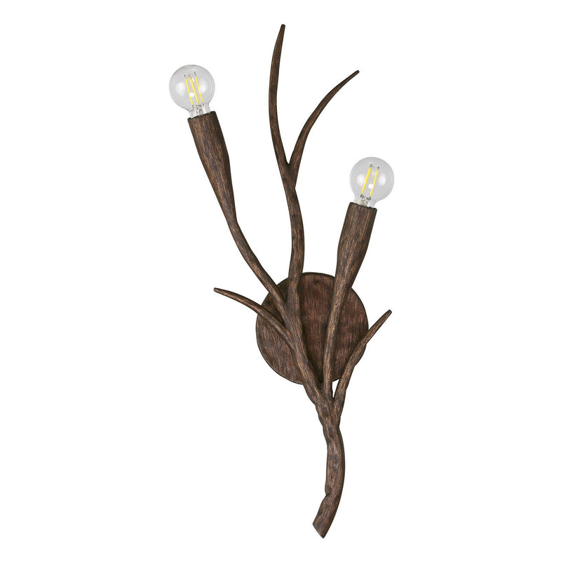 Two Light Wall Sconce<br /><span style="color:#4AB0CE;">Entrega: 4-10 dias en USA</span><br /><span style="color:#4AB0CE;font-size:60%;">PREGUNTE POR ENTREGA EN PANAMA</span><br />Collection: Palisades<br />Finish: Bark
