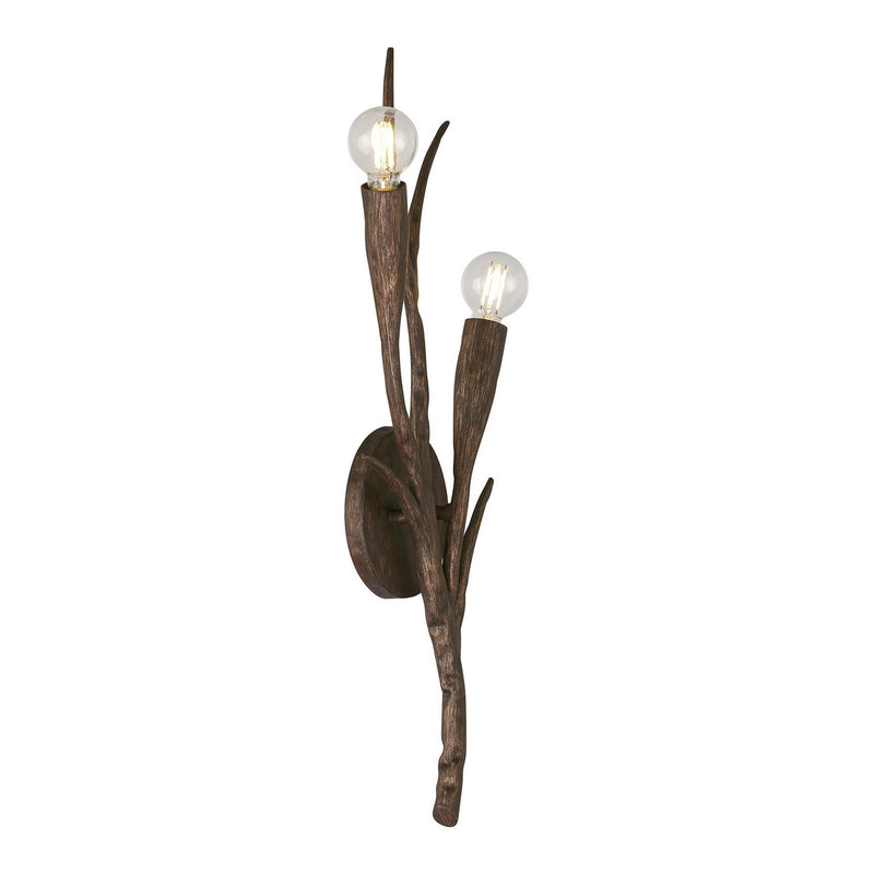 Two Light Wall Sconce<br /><span style="color:#4AB0CE;">Entrega: 4-10 dias en USA</span><br /><span style="color:#4AB0CE;font-size:60%;">PREGUNTE POR ENTREGA EN PANAMA</span><br />Collection: Palisades<br />Finish: Bark