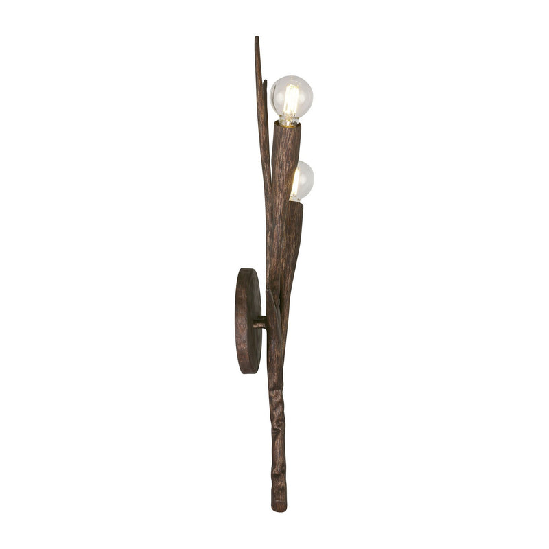 Two Light Wall Sconce<br /><span style="color:#4AB0CE;">Entrega: 4-10 dias en USA</span><br /><span style="color:#4AB0CE;font-size:60%;">PREGUNTE POR ENTREGA EN PANAMA</span><br />Collection: Palisades<br />Finish: Bark