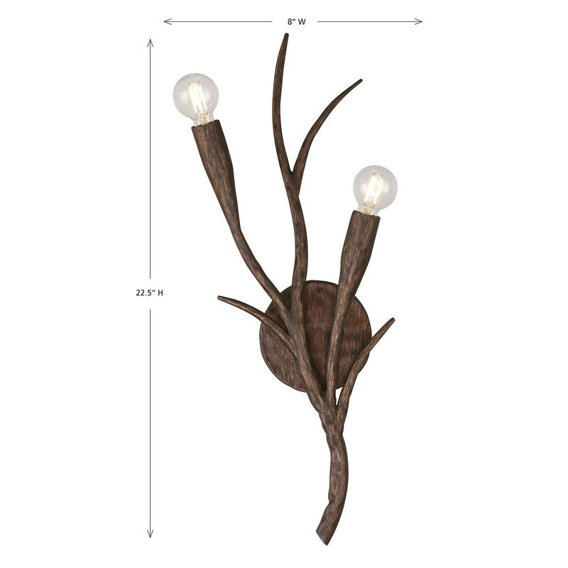 Savoy House - 9-5399-2-105 - Two Light Wall Sconce - Palisades - Bark