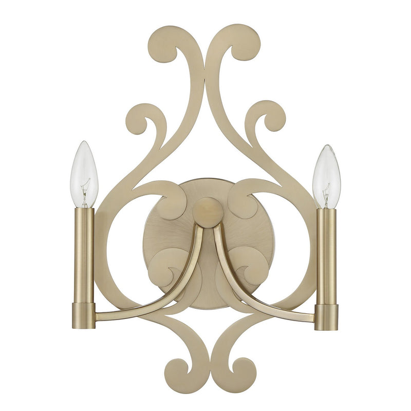 Two Light Wall Sconce<br /><span style="color:#4AB0CE;">Entrega: 4-10 dias en USA</span><br /><span style="color:#4AB0CE;font-size:60%;">PREGUNTE POR ENTREGA EN PANAMA</span><br />Collection: Lombard<br />Finish: Noble Brass