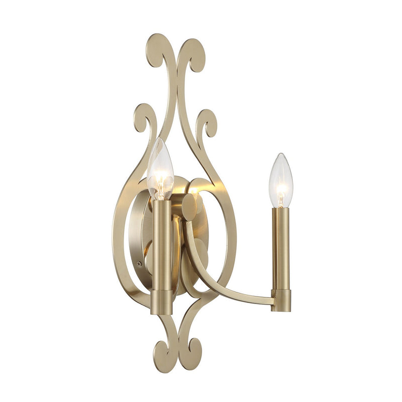 Two Light Wall Sconce<br /><span style="color:#4AB0CE;">Entrega: 4-10 dias en USA</span><br /><span style="color:#4AB0CE;font-size:60%;">PREGUNTE POR ENTREGA EN PANAMA</span><br />Collection: Lombard<br />Finish: Noble Brass