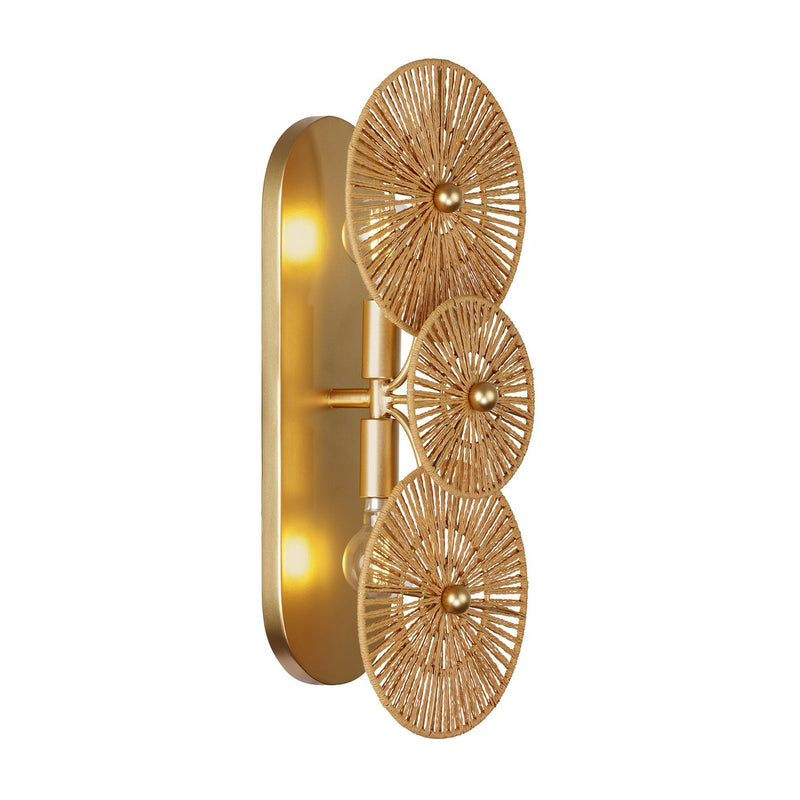 Two Light Wall Sconce<br /><span style="color:#4AB0CE;">Entrega: 3-4 semanas en USA</span><br /><span style="color:#4AB0CE;font-size:60%;">PREGUNTE POR ENTREGA EN PANAMA</span><br />Collection: Abbott<br />Finish: Distressed Gold