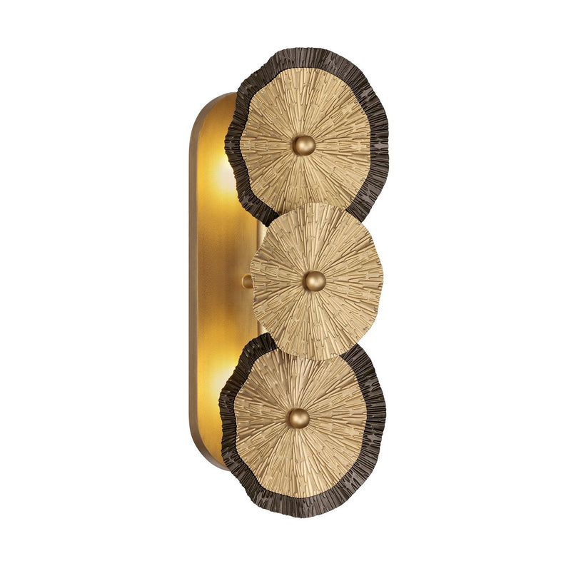 Two Light Wall Sconce<br /><span style="color:#4AB0CE;">Entrega: 4-10 dias en USA</span><br /><span style="color:#4AB0CE;font-size:60%;">PREGUNTE POR ENTREGA EN PANAMA</span><br />Collection: Lincoln<br />Finish: Distressed Gold and Bronze