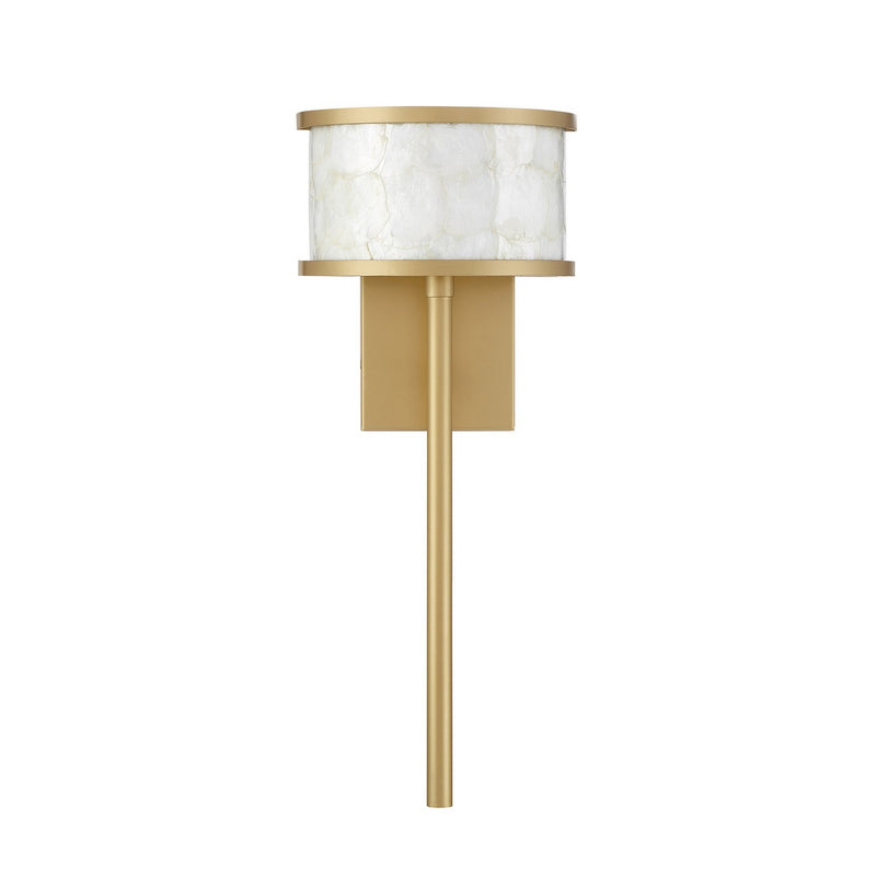 One Light Wall Sconce<br /><span style="color:#4AB0CE;">Entrega: 3-4 semanas en USA</span><br /><span style="color:#4AB0CE;font-size:60%;">PREGUNTE POR ENTREGA EN PANAMA</span><br />Collection: Mariquita<br />Finish: Spun Gold