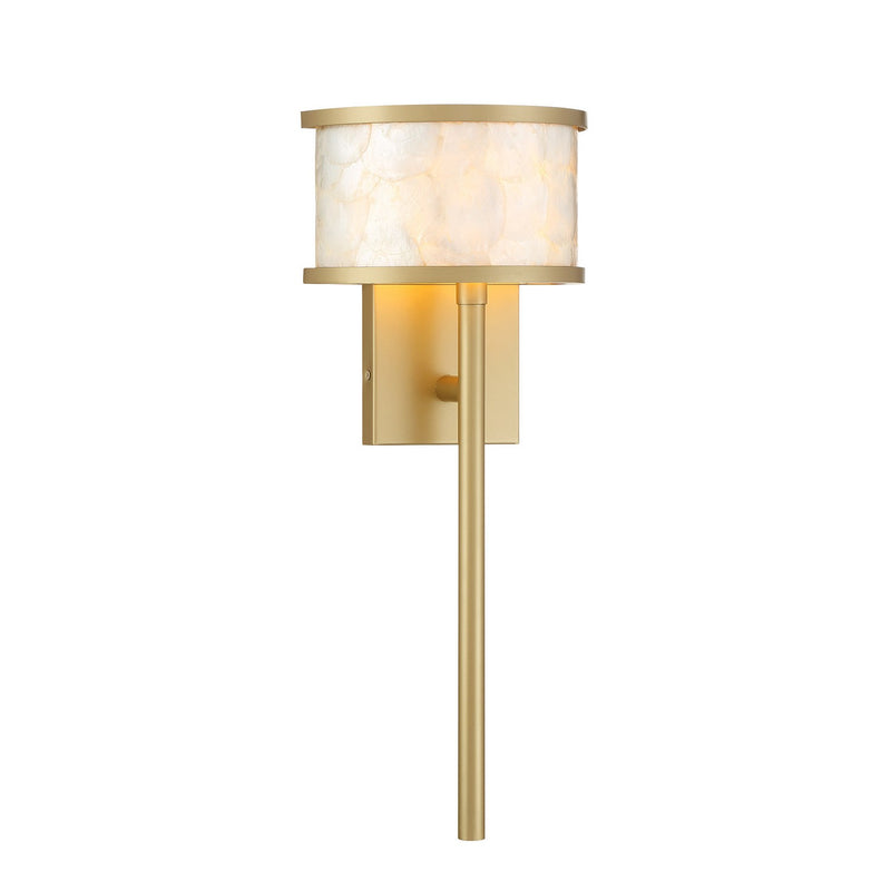 One Light Wall Sconce<br /><span style="color:#4AB0CE;">Entrega: 3-4 semanas en USA</span><br /><span style="color:#4AB0CE;font-size:60%;">PREGUNTE POR ENTREGA EN PANAMA</span><br />Collection: Mariquita<br />Finish: Spun Gold
