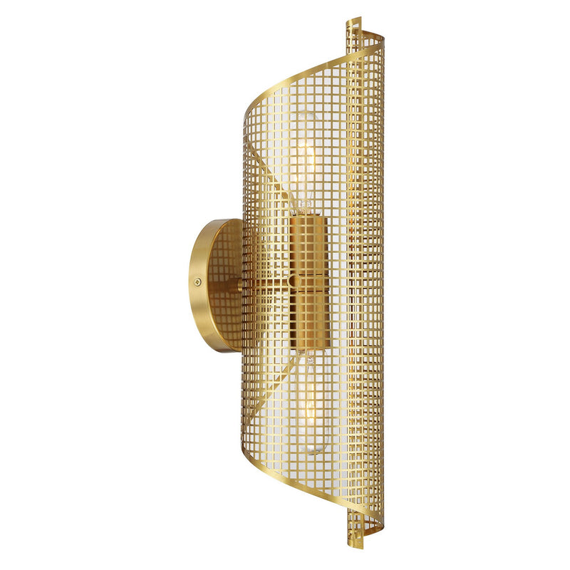 Two Light Wall Sconce<br /><span style="color:#4AB0CE;">Entrega: 4-10 dias en USA</span><br /><span style="color:#4AB0CE;font-size:60%;">PREGUNTE POR ENTREGA EN PANAMA</span><br />Collection: Hillbourne<br />Finish: Warm Brass
