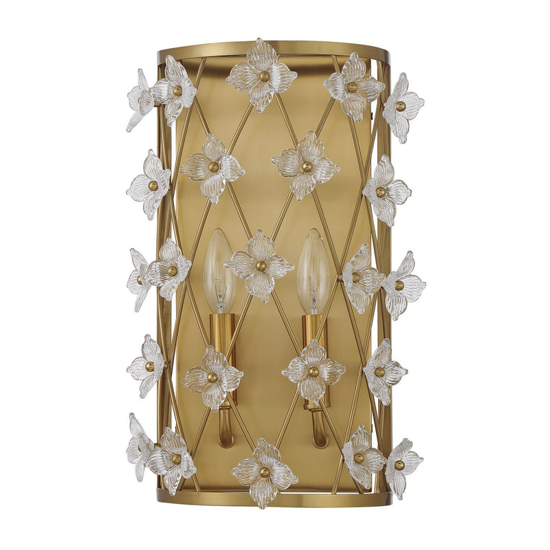 Two Light Wall Sconce<br /><span style="color:#4AB0CE;">Entrega: 4-10 dias en USA</span><br /><span style="color:#4AB0CE;font-size:60%;">PREGUNTE POR ENTREGA EN PANAMA</span><br />Collection: Bailey<br />Finish: Warm Brass