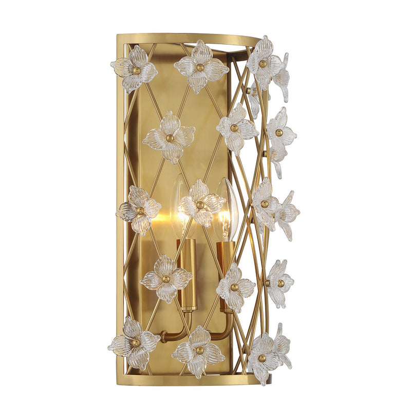Two Light Wall Sconce<br /><span style="color:#4AB0CE;">Entrega: 4-10 dias en USA</span><br /><span style="color:#4AB0CE;font-size:60%;">PREGUNTE POR ENTREGA EN PANAMA</span><br />Collection: Bailey<br />Finish: Warm Brass
