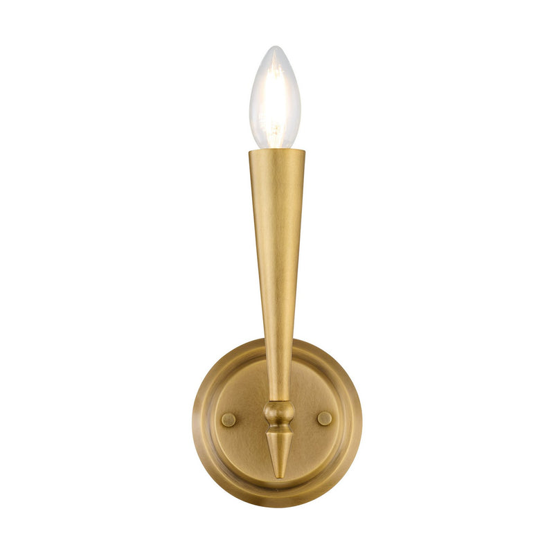 One Light Wall Sconce<br /><span style="color:#4AB0CE;">Entrega: 4-10 dias en USA</span><br /><span style="color:#4AB0CE;font-size:60%;">PREGUNTE POR ENTREGA EN PANAMA</span><br />Collection: Tremont<br />Finish: Riviera Brass