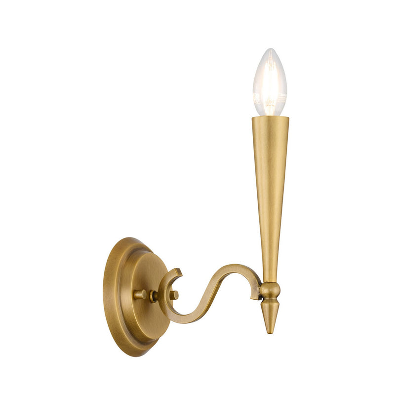One Light Wall Sconce<br /><span style="color:#4AB0CE;">Entrega: 4-10 dias en USA</span><br /><span style="color:#4AB0CE;font-size:60%;">PREGUNTE POR ENTREGA EN PANAMA</span><br />Collection: Tremont<br />Finish: Riviera Brass