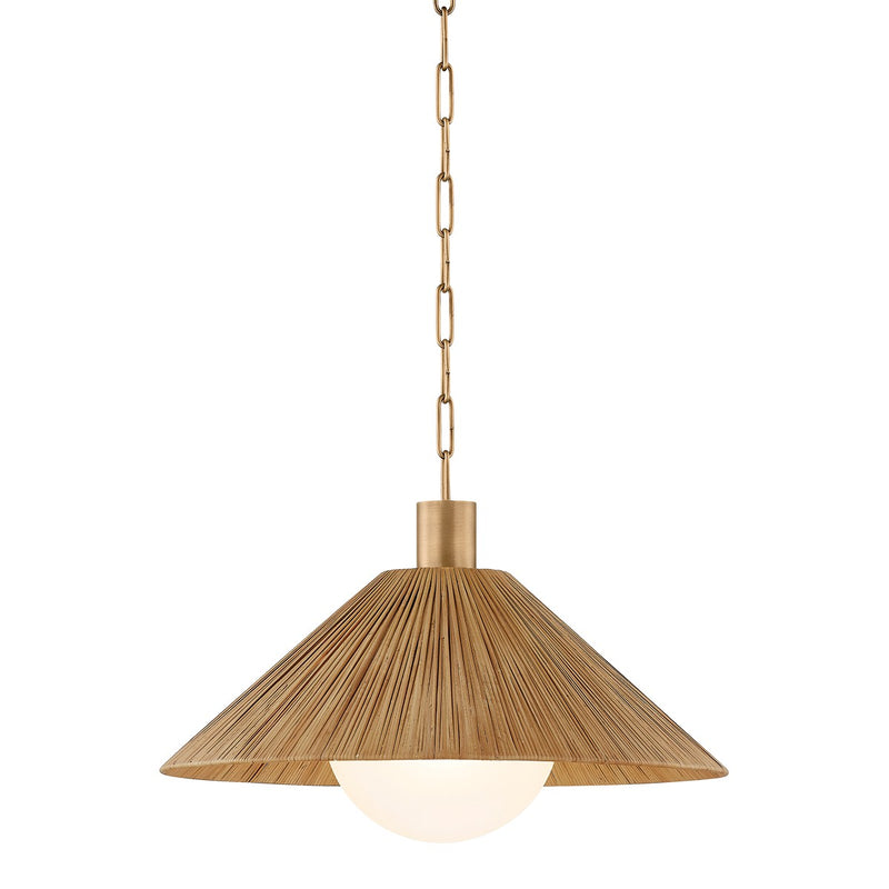 Troy Lighting - F1422-PBR - One Light Pendant - Woodside - Patina Brass