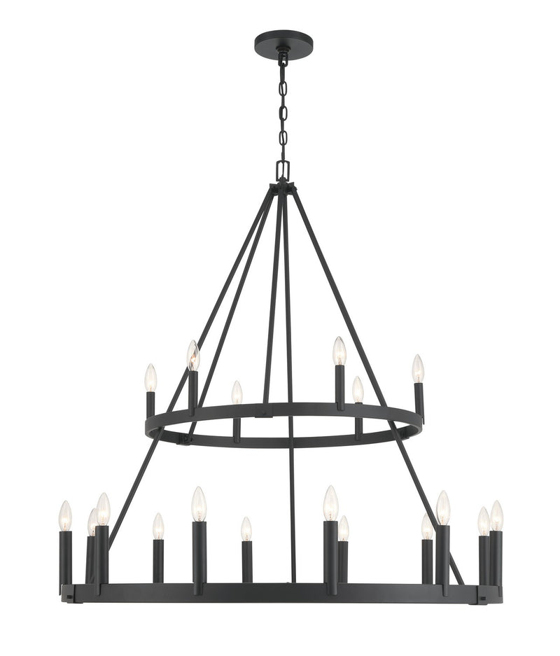18 Light Chandelier<br /><span style="color:#4AB0CE;">Entrega: 11-12 semanas en USA</span><br /><span style="color:#4AB0CE;font-size:60%;">PREGUNTE POR ENTREGA EN PANAMA</span><br />Collection: Dutton<br />Finish: Coal Black