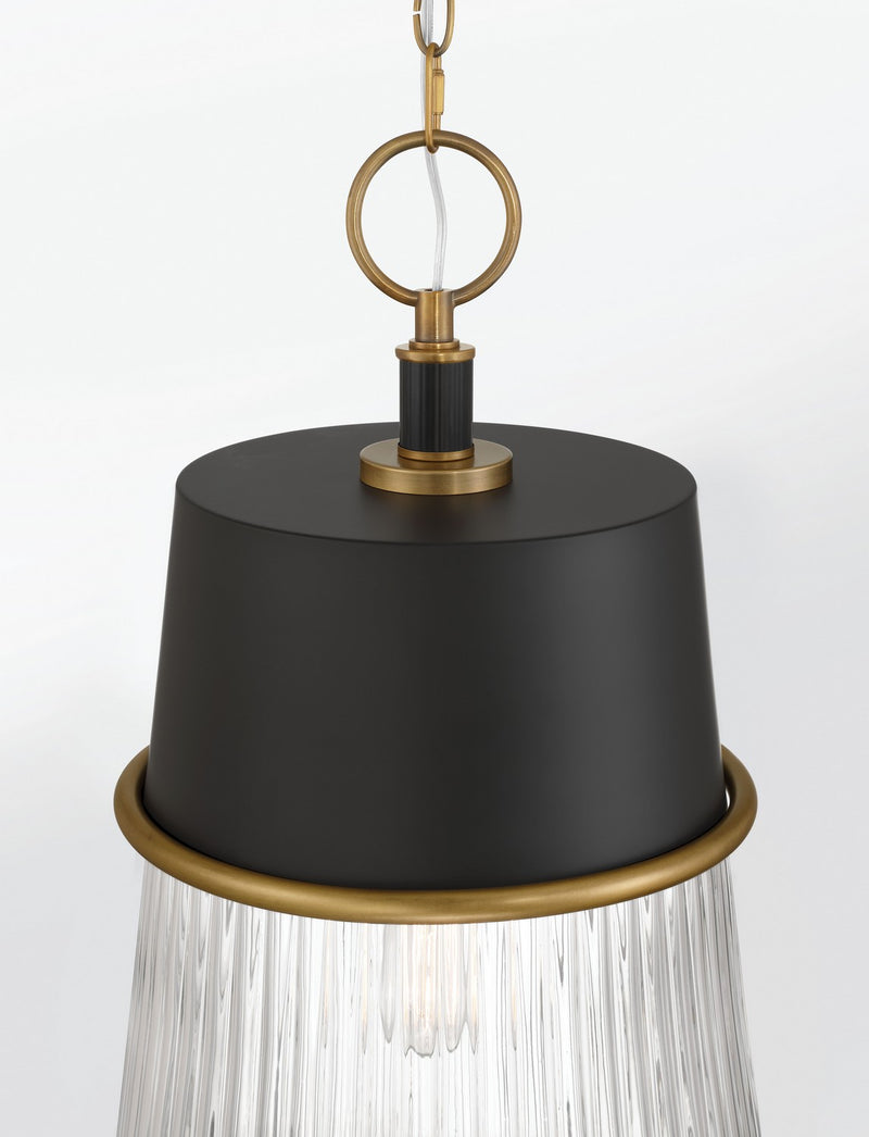 Minka-Lavery - 194-876 - One Light Pendant - Stamford - Dark Matte Black