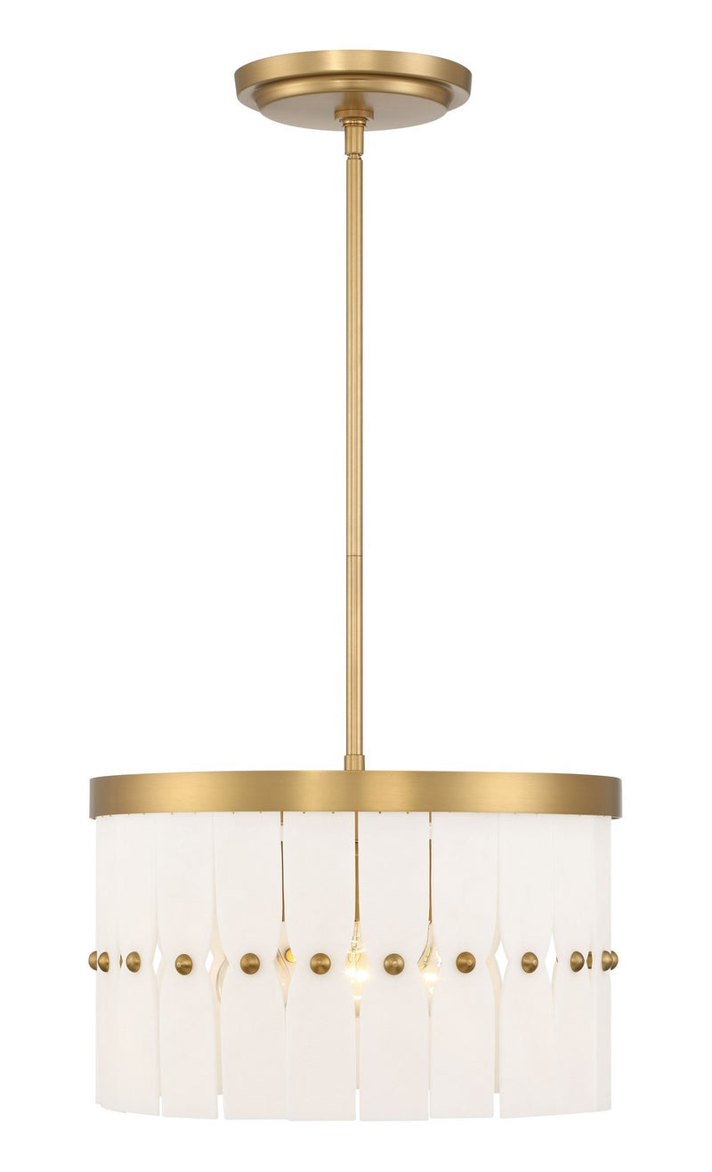 Three Light Convertible Semi-Flush<br /><span style="color:#4AB0CE;">Entrega: 4-10 dias en USA</span><br /><span style="color:#4AB0CE;font-size:60%;">PREGUNTE POR ENTREGA EN PANAMA</span><br />Collection: Coronelle<br />Finish: Legacy Brass