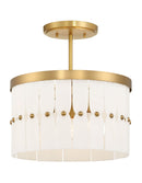 Three Light Convertible Semi-Flush<br /><span style="color:#4AB0CE;">Entrega: 4-10 dias en USA</span><br /><span style="color:#4AB0CE;font-size:60%;">PREGUNTE POR ENTREGA EN PANAMA</span><br />Collection: Coronelle<br />Finish: Legacy Brass