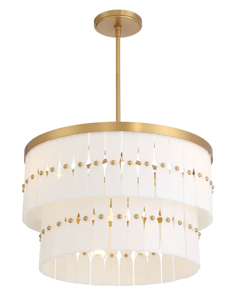 Six Light Pendant<br /><span style="color:#4AB0CE;">Entrega: 4-10 dias en USA</span><br /><span style="color:#4AB0CE;font-size:60%;">PREGUNTE POR ENTREGA EN PANAMA</span><br />Collection: Coronelle<br />Finish: Legacy Brass