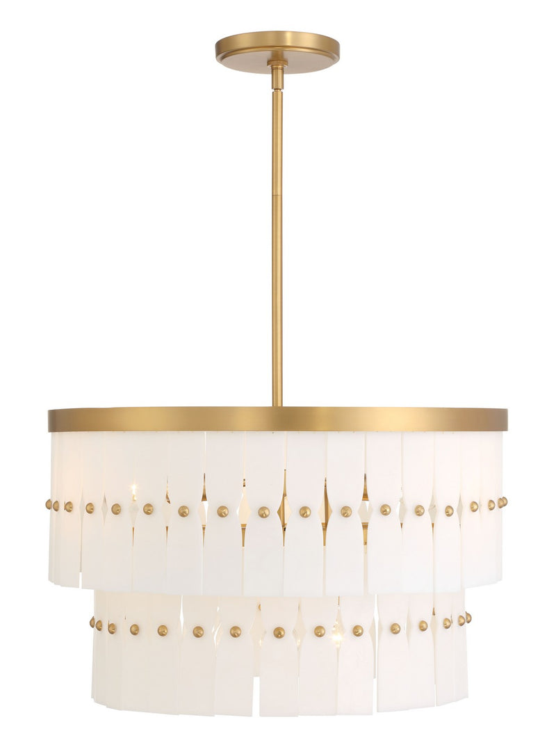 Six Light Pendant<br /><span style="color:#4AB0CE;">Entrega: 4-10 dias en USA</span><br /><span style="color:#4AB0CE;font-size:60%;">PREGUNTE POR ENTREGA EN PANAMA</span><br />Collection: Coronelle<br />Finish: Legacy Brass