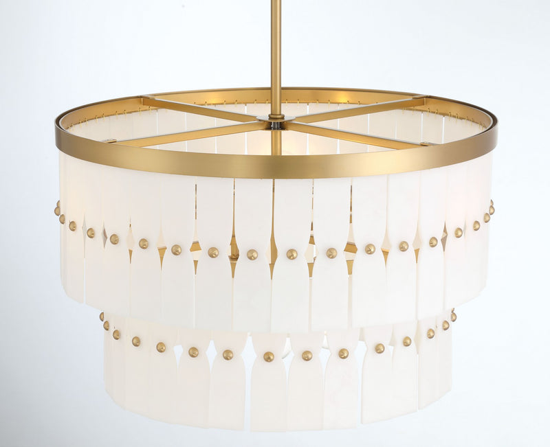 Six Light Pendant<br /><span style="color:#4AB0CE;">Entrega: 4-10 dias en USA</span><br /><span style="color:#4AB0CE;font-size:60%;">PREGUNTE POR ENTREGA EN PANAMA</span><br />Collection: Coronelle<br />Finish: Legacy Brass