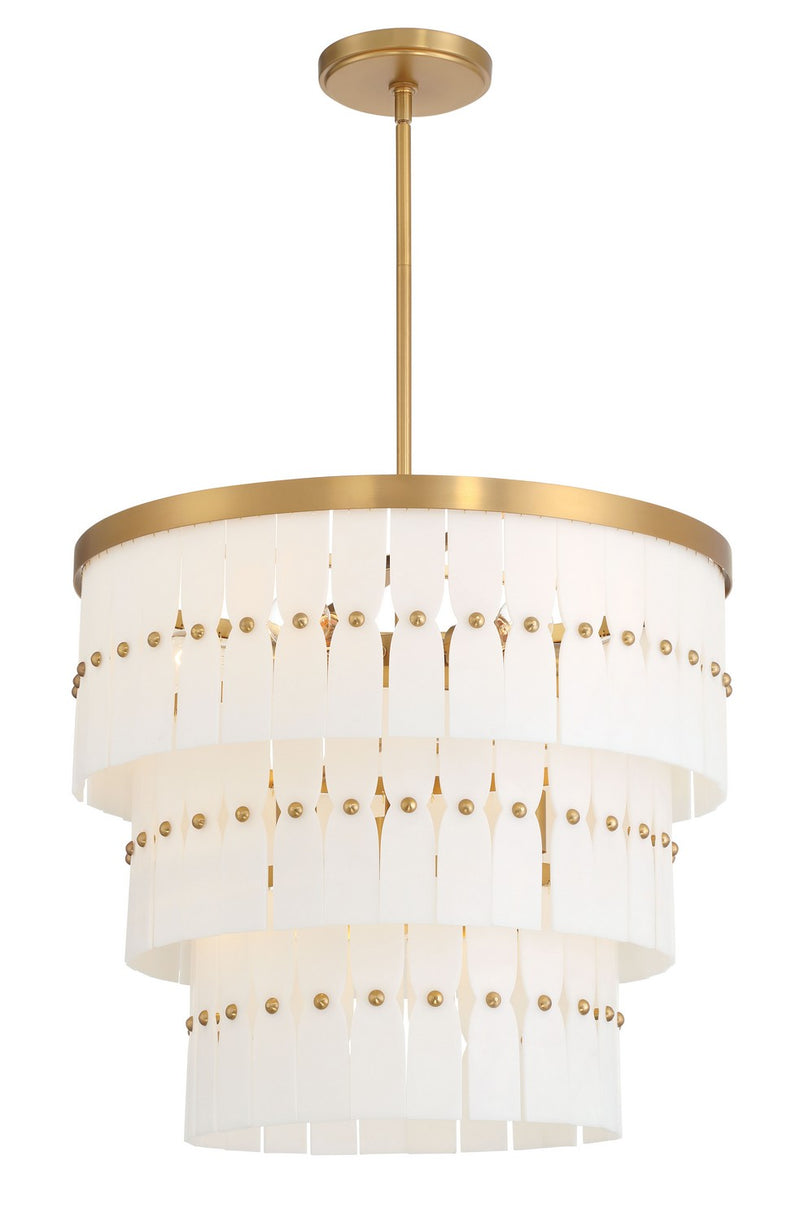 Nine Light Pendant<br /><span style="color:#4AB0CE;">Entrega: 4-10 dias en USA</span><br /><span style="color:#4AB0CE;font-size:60%;">PREGUNTE POR ENTREGA EN PANAMA</span><br />Collection: Coronelle<br />Finish: Legacy Brass