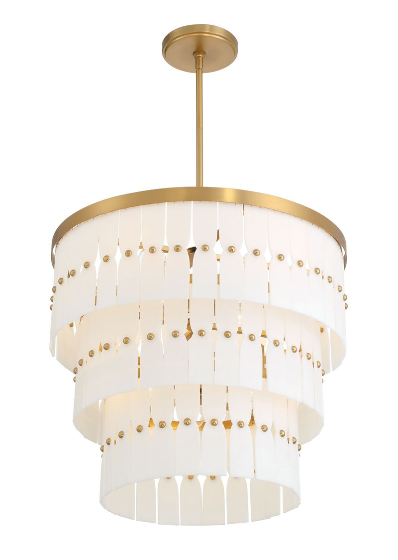 Nine Light Pendant<br /><span style="color:#4AB0CE;">Entrega: 4-10 dias en USA</span><br /><span style="color:#4AB0CE;font-size:60%;">PREGUNTE POR ENTREGA EN PANAMA</span><br />Collection: Coronelle<br />Finish: Legacy Brass