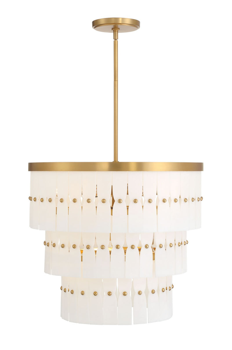 Nine Light Pendant<br /><span style="color:#4AB0CE;">Entrega: 4-10 dias en USA</span><br /><span style="color:#4AB0CE;font-size:60%;">PREGUNTE POR ENTREGA EN PANAMA</span><br />Collection: Coronelle<br />Finish: Legacy Brass