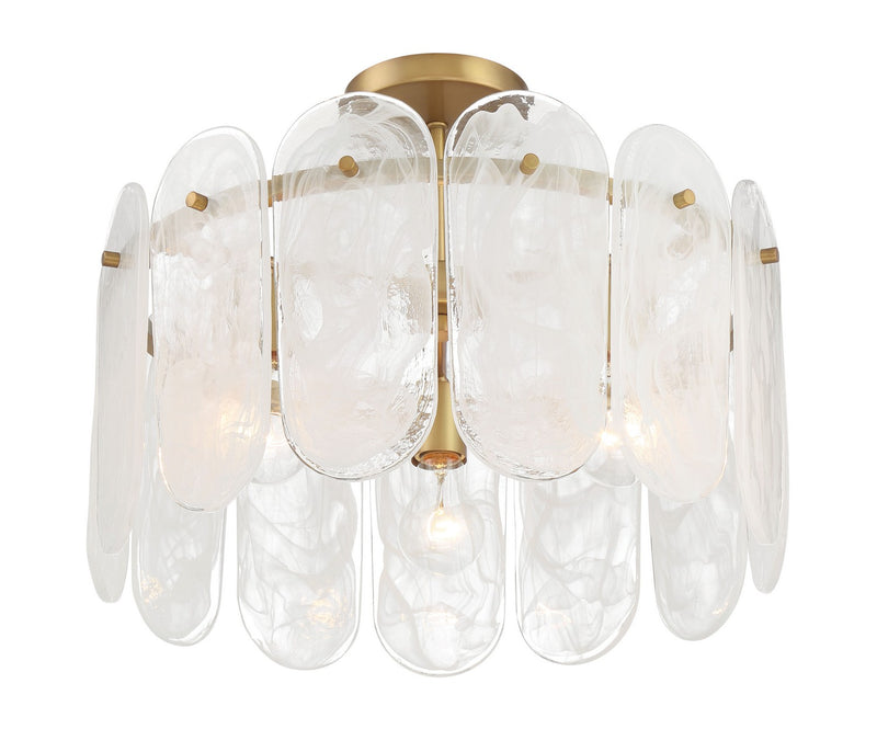 Three Light Semi Flush Mount<br /><span style="color:#4AB0CE;">Entrega: 11-12 semanas en USA</span><br /><span style="color:#4AB0CE;font-size:60%;">PREGUNTE POR ENTREGA EN PANAMA</span><br />Collection: Oldmill<br />Finish: Legacy Brass