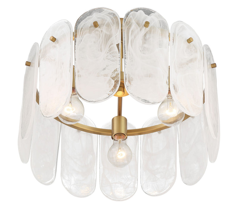 Three Light Semi Flush Mount<br /><span style="color:#4AB0CE;">Entrega: 17-18 semanas en USA</span><br /><span style="color:#4AB0CE;font-size:60%;">PREGUNTE POR ENTREGA EN PANAMA</span><br />Collection: Oldmill<br />Finish: Legacy Brass