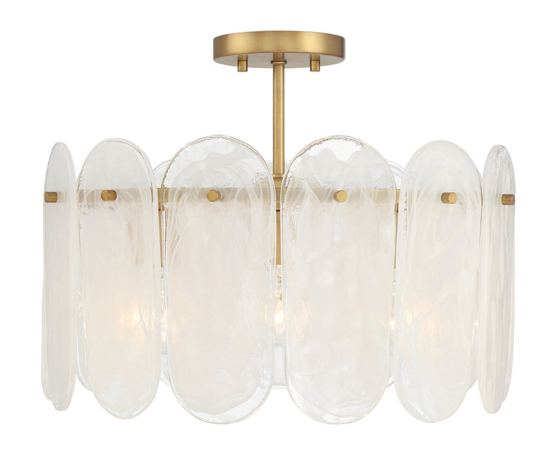 Three Light Semi Flush Mount<br /><span style="color:#4AB0CE;">Entrega: 11-12 semanas en USA</span><br /><span style="color:#4AB0CE;font-size:60%;">PREGUNTE POR ENTREGA EN PANAMA</span><br />Collection: Oldmill<br />Finish: Legacy Brass