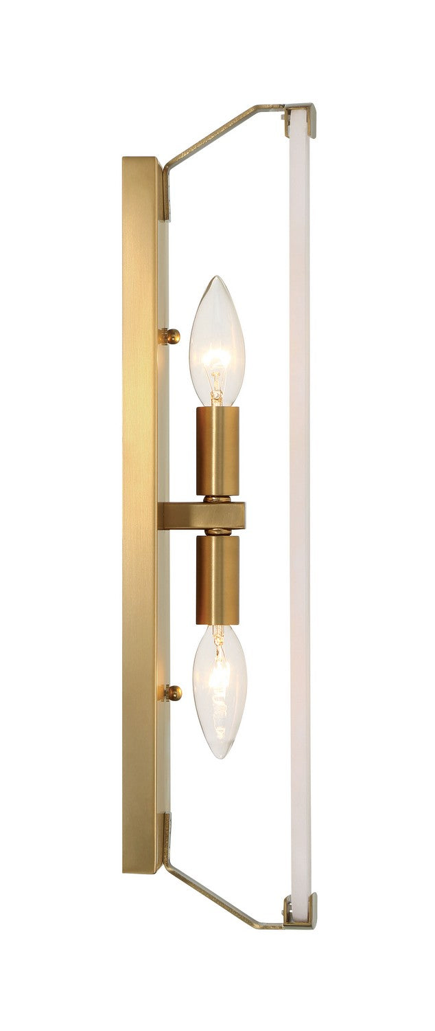 Two Light Wall Sconce<br /><span style="color:#4AB0CE;">Entrega: 4-5 semanas en USA</span><br /><span style="color:#4AB0CE;font-size:60%;">PREGUNTE POR ENTREGA EN PANAMA</span><br />Collection: Glowstone<br />Finish: Legacy Brass