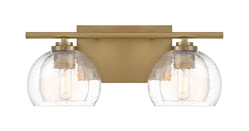 Two Light Vanity<br /><span style="color:#4AB0CE;">Entrega: 4-10 dias en USA</span><br /><span style="color:#4AB0CE;font-size:60%;">PREGUNTE POR ENTREGA EN PANAMA</span><br />Collection: Glint<br />Finish: Legacy Brass
