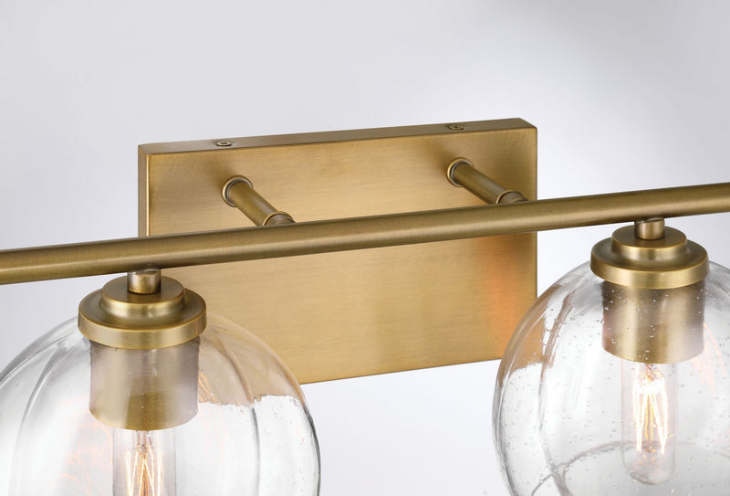 Two Light Vanity<br /><span style="color:#4AB0CE;">Entrega: 1-2 semanas en USA</span><br /><span style="color:#4AB0CE;font-size:60%;">PREGUNTE POR ENTREGA EN PANAMA</span><br />Collection: Glint<br />Finish: Legacy Brass