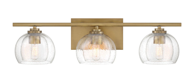 Three Light Vanity<br /><span style="color:#4AB0CE;">Entrega: 21-22 semanas en USA</span><br /><span style="color:#4AB0CE;font-size:60%;">PREGUNTE POR ENTREGA EN PANAMA</span><br />Collection: Glint<br />Finish: Legacy Brass