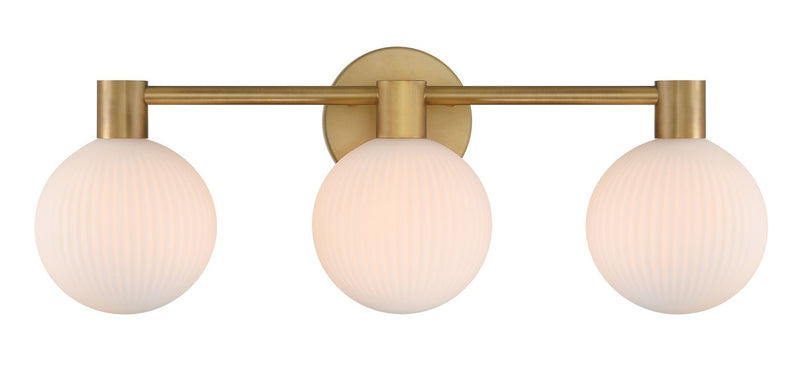 Three Light Vanity<br /><span style="color:#4AB0CE;">Entrega: 1-2 semanas en USA</span><br /><span style="color:#4AB0CE;font-size:60%;">PREGUNTE POR ENTREGA EN PANAMA</span><br />Collection: Fenton<br />Finish: Legacy Brass